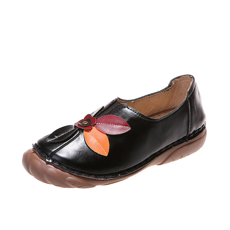 Damen bequeme Ballerinas mit floralem Design und elastischem Riemen Stalluxe