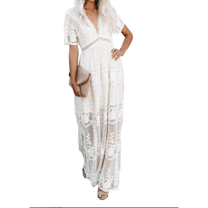 Women's Elegant Embroidered Maxi Dress Stalluxe
