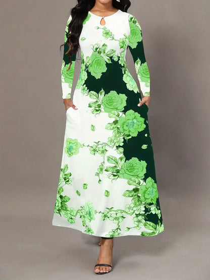 Damen Maxikleid mit floralen Mustern Stalluxe