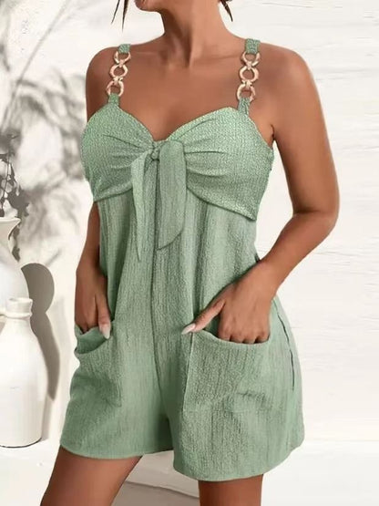 Damen Modischer Jumpsuit mit Knoten und praktischen Taschen Stalluxe