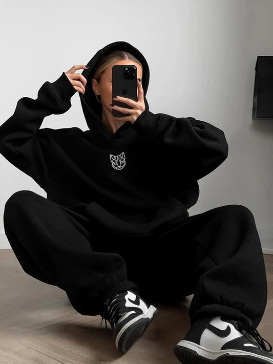 Damen lässiger Cropped Hoodie mit weitem Schnitt und entspannter Passform Stalluxe