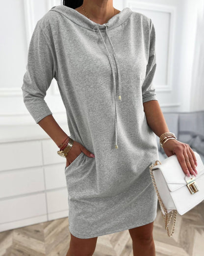 Damen lässiges Kapuzenkleid Stalluxe