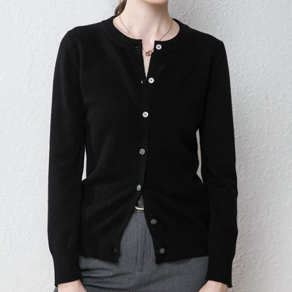 Damen Langärmliger Cardigan aus weichem Feinstrick mit Knopfleiste Stalluxe