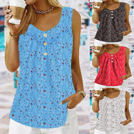 Damen Bluse mit Blumenmuster und Knopfleiste Stalluxe