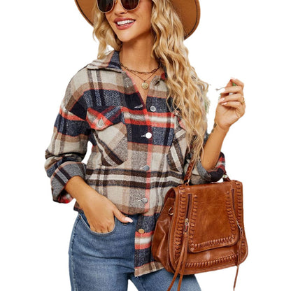 Damen Karo Overshirt aus weichem Flanell Stalluxe