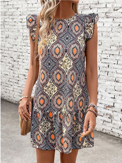 Damen kurzes Sommerkleid mit Rüschendetails Stalluxe