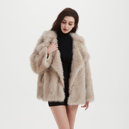 Damen Kuschliger Faux-Fur Mantel Stalluxe