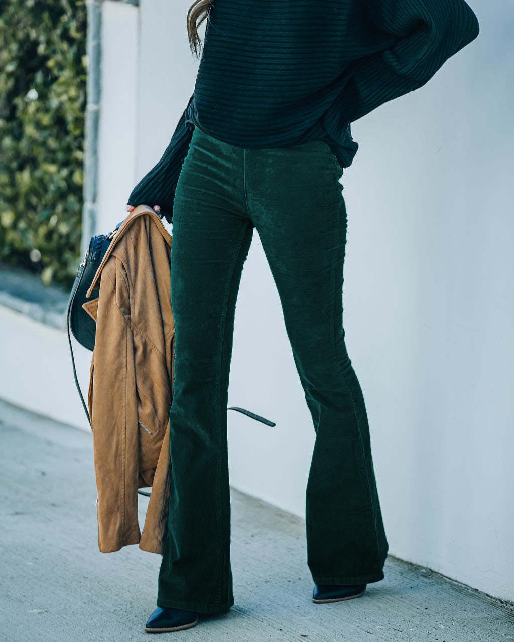 Damen Flared Cordhose mit hohem Bund und weichem Material Stalluxe
