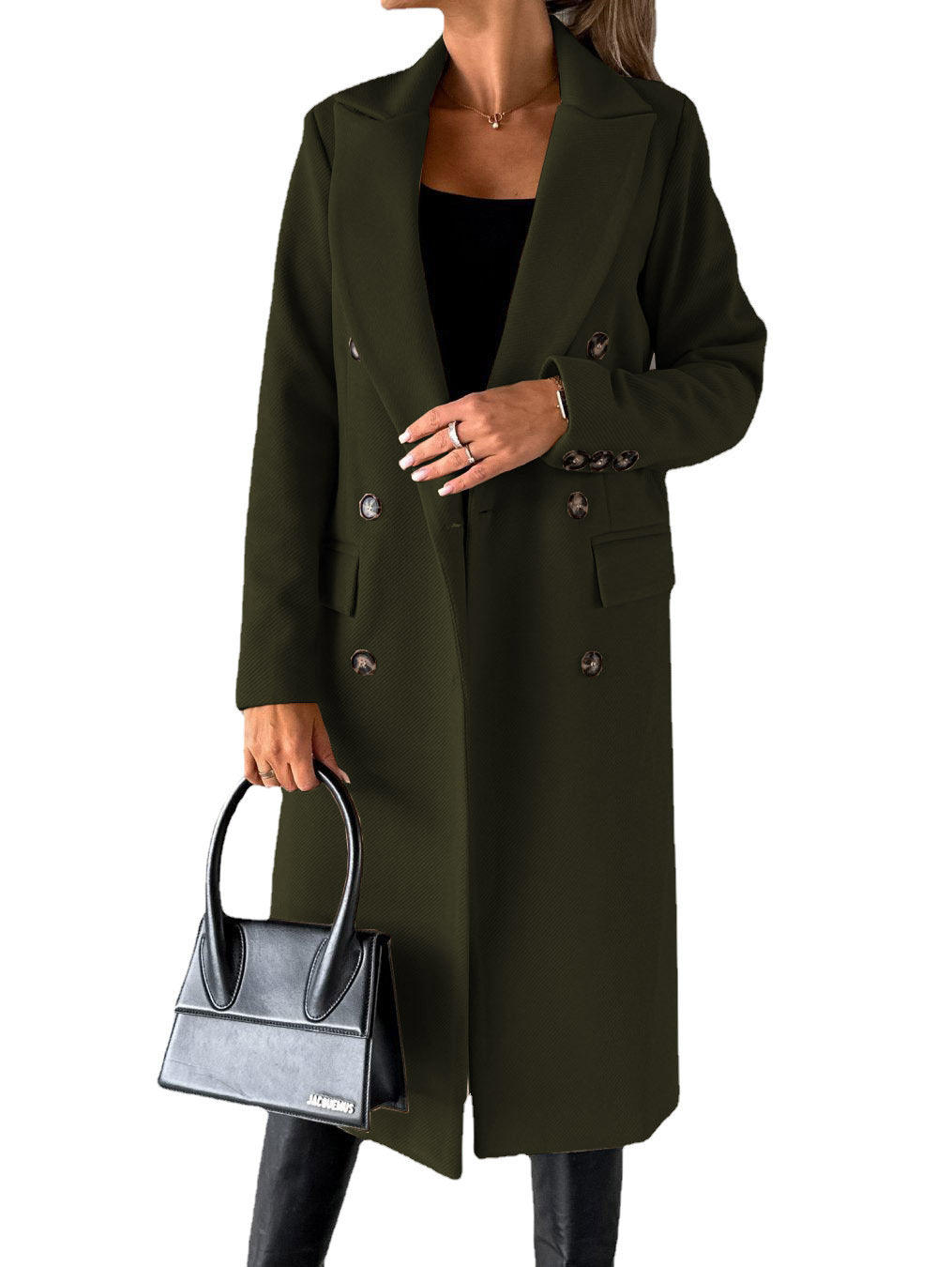 Damen Wintermantel im eleganten Schnitt mit doppelter Knopfreihe und tiefen Taschen Stalluxe