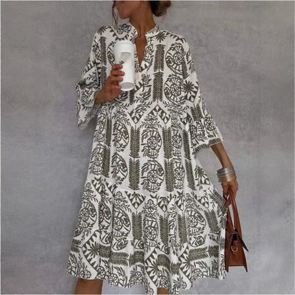 Damen Tunika-Kleid mit floralem Design und lockerer Passform Stalluxe