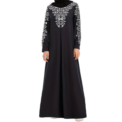 Damen Maxikleid mit kunstvoller Stickerei und eleganten langen Ärmeln Stalluxe