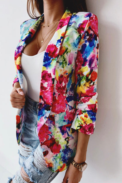 Damen Blumenmuster Blazer Stalluxe