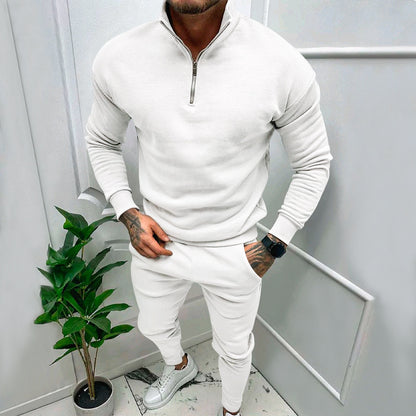 Herren sportlicher Fleece-Pullover mit kurzem Reißverschluss und modischem Schnitt Stalluxe