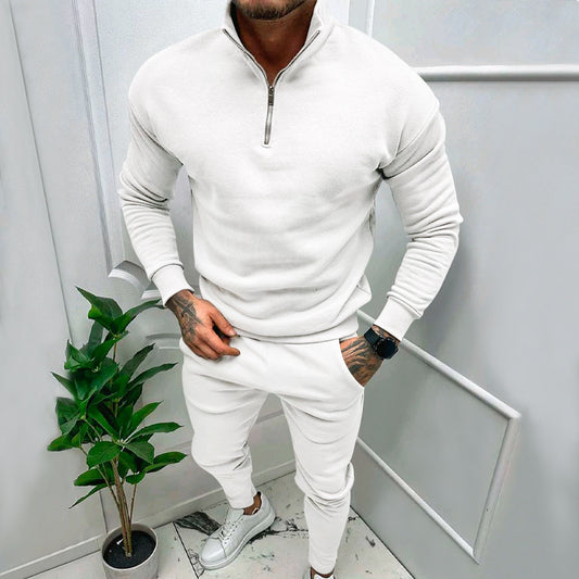Herren sportlicher Fleece-Pullover mit kurzem Reißverschluss und modischem Schnitt Stalluxe