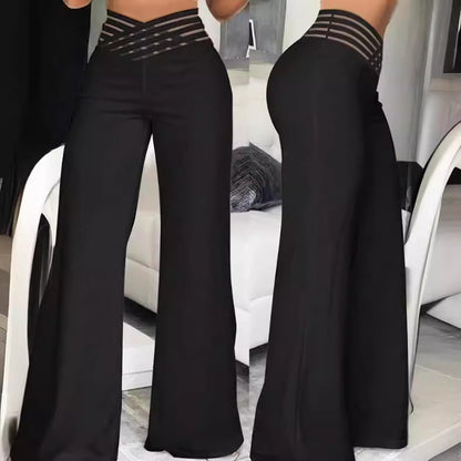 Damen weite Culotte-Hose mit modernem Cut-Out und elastischem Bund Stalluxe