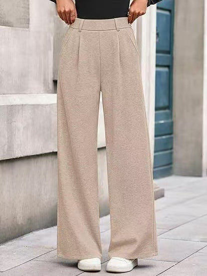 Damen Weite Stoffhose mit hochgezogenem Taillenbund und praktischen Eingrifftaschen Stalluxe