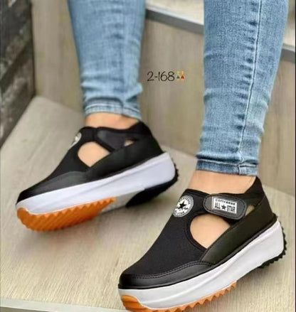 Damen trendige Slip-On Sneakers mit rutschfester Sohle und atmungsaktiver Mesh-Oberfläche Stalluxe