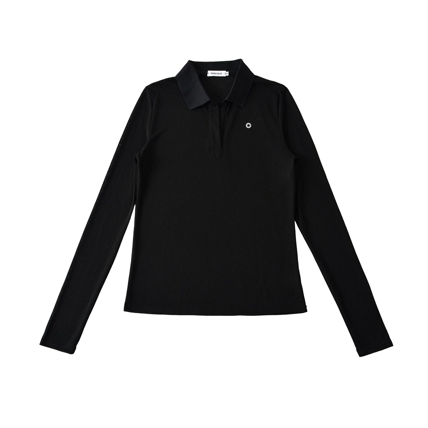 Damen Langarm-Polohemd mit modernem Kragen und hochqualitativem Materialmix Stalluxe