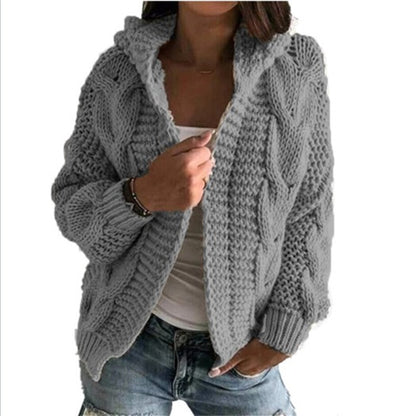 Damen Strickjacke mit voluminösem Zopfmuster und lässigem Schnitt Stalluxe