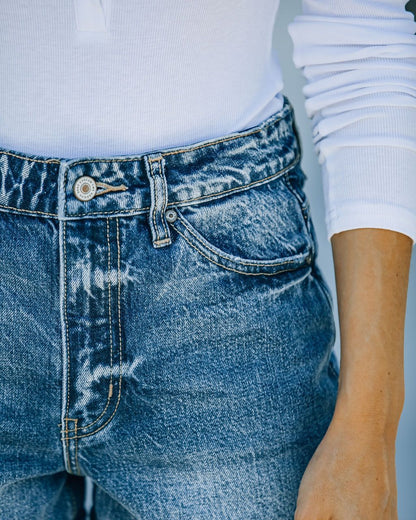 Damen hohe Taille Mom-Jeans im Vintage-Stil Stalluxe