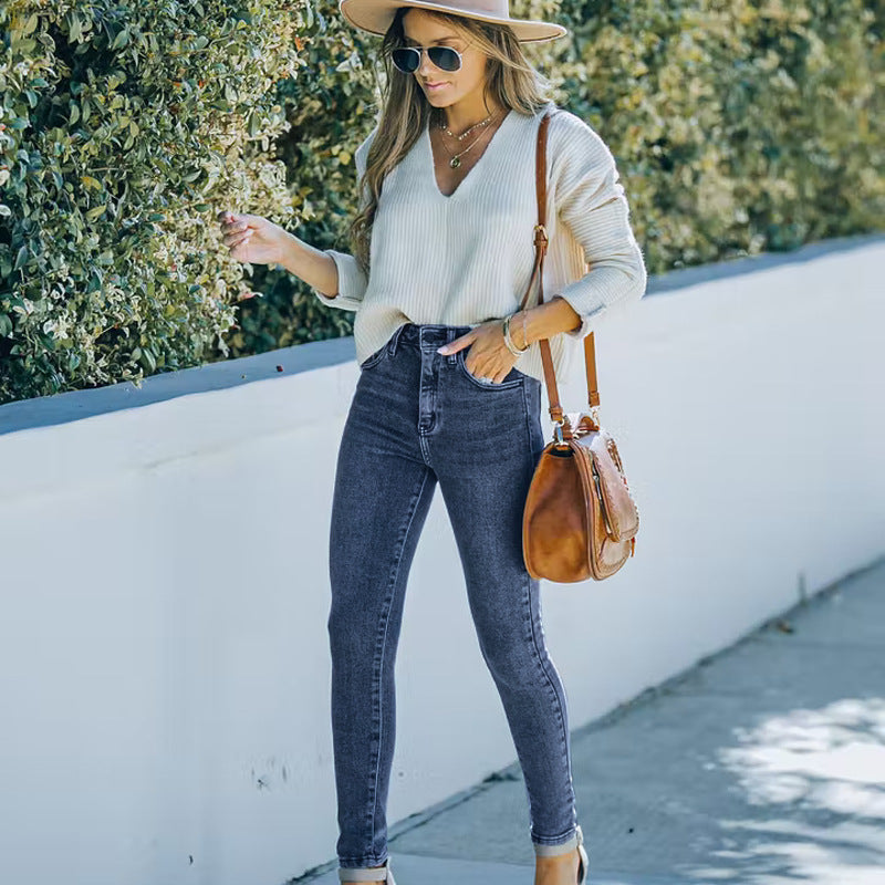 Damen Slim-Fit Jeans mit hohem Bund und formschöner Passform Stalluxe