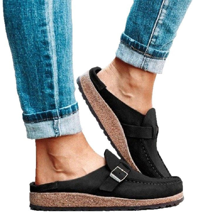Damen bequeme Mokassins mit modischem Schnallen-Detail Stalluxe
