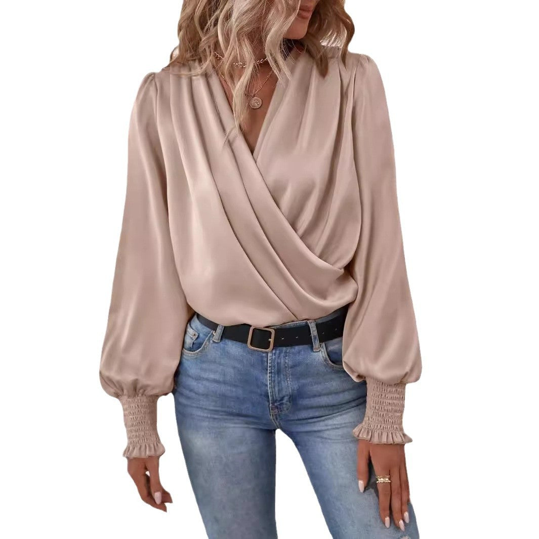 Damen Wickelbluse mit farbenfrohem Paisleymuster Stalluxe