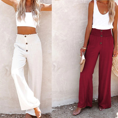 Damen Weite Schnitt Palazzohose mit elastischem Bund Stalluxe
