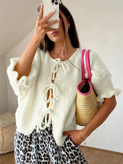 Damen Strickoberteil mit verspieltem Kordelzug Stalluxe