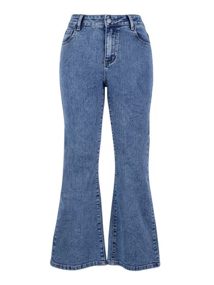 Damen Flared Jeans mit hohem Bund und seitlichen Schlitzen Stalluxe