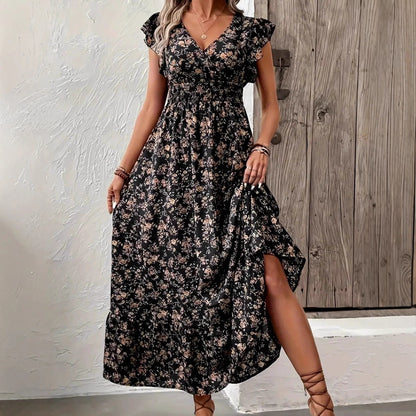 Damen Maxikleid mit floralem Muster Stalluxe