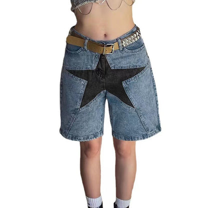 Damen Jeans-Shorts mit einzigartigem Sternmuster Stalluxe
