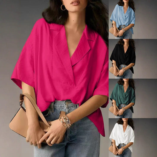 Damen lässige Seidenbluse mit schickem Schnitt Stalluxe