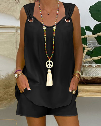 Damen luftiges Sommerkleid mit praktischen Taschen und modischen Details Stalluxe