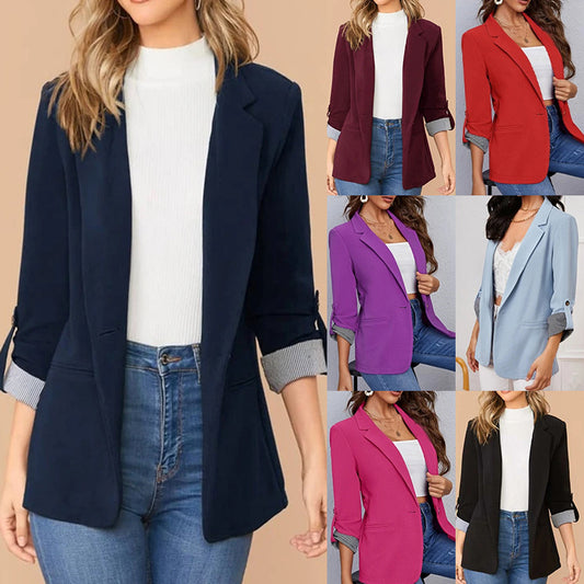 Damen eleganter Blazer aus leichtem Stoff mit modischen Details Stalluxe