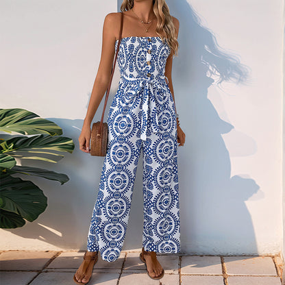 Damen Jumpsuit mit trendigem bandeau Design und praktischen Taschen Stalluxe