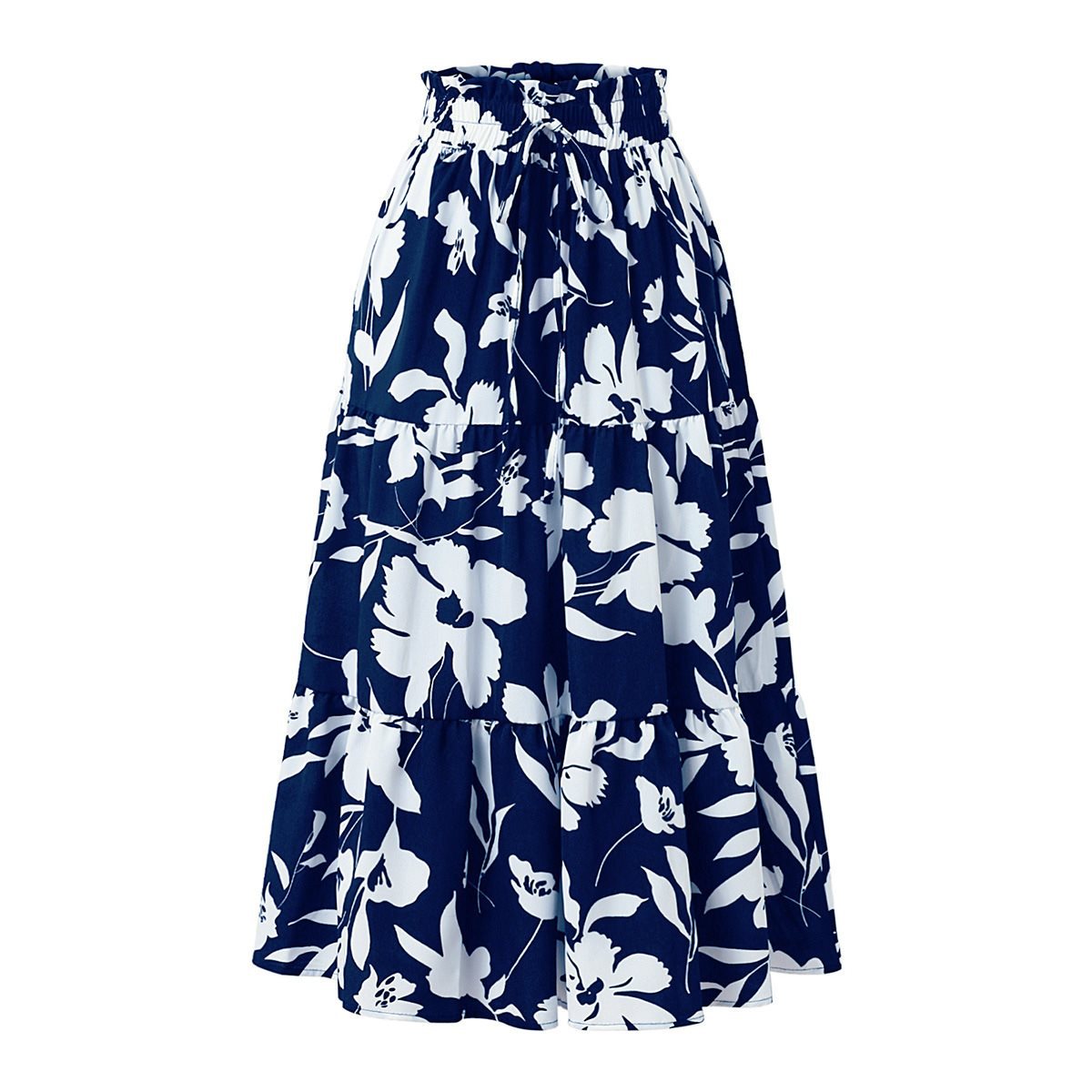 Damen Maxirock mit fließendem Schnitt und floralem Design Stalluxe