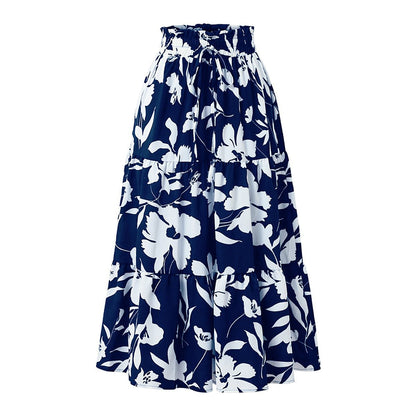 Damen Maxirock mit fließendem Schnitt und floralem Design Stalluxe