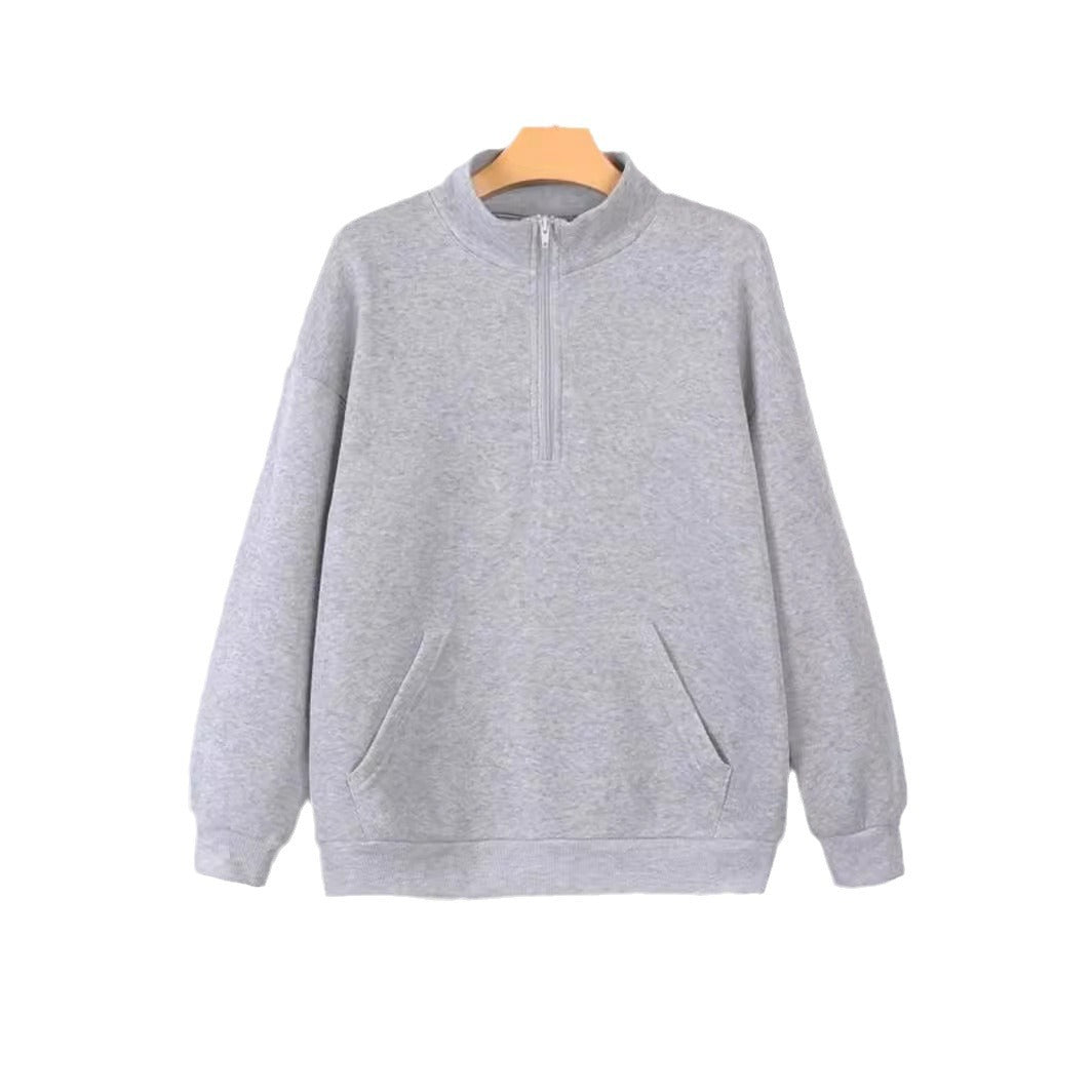 Damen bequemer Stehkragen Pullover Stalluxe