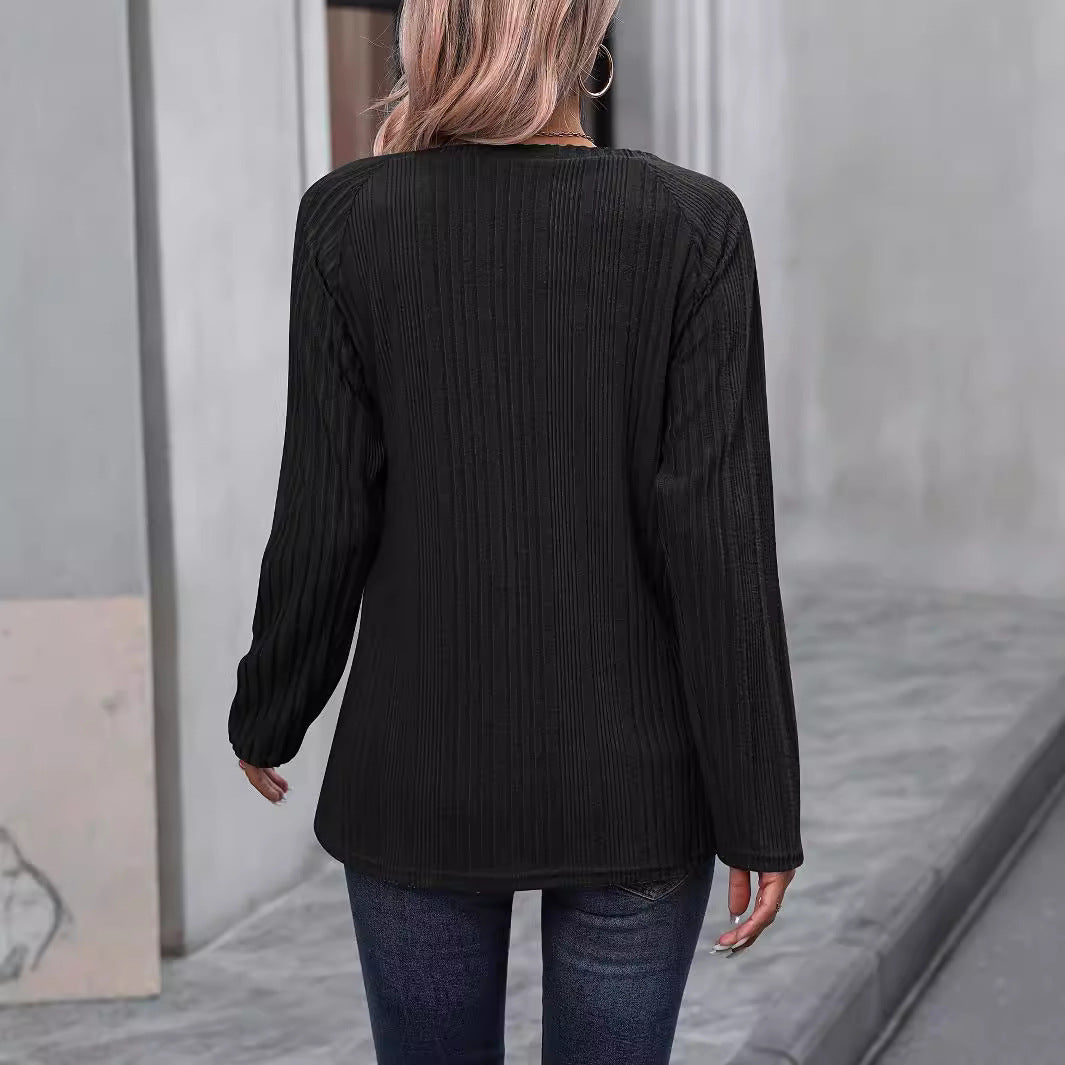 Damen Strickoberteil mit modischem Rippendesign und dekorativen Knopfdetails Stalluxe