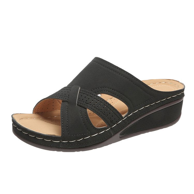 Damen Wedgesandalen mit atmungsaktivem Obermaterial und anatomischem Fußbett Stalluxe