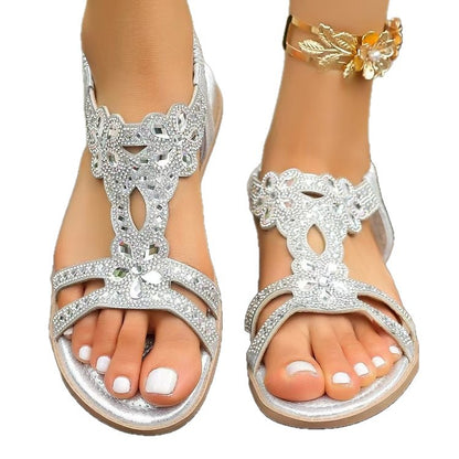Damen Bunte Sandalen mit verzierten Riemen Stalluxe