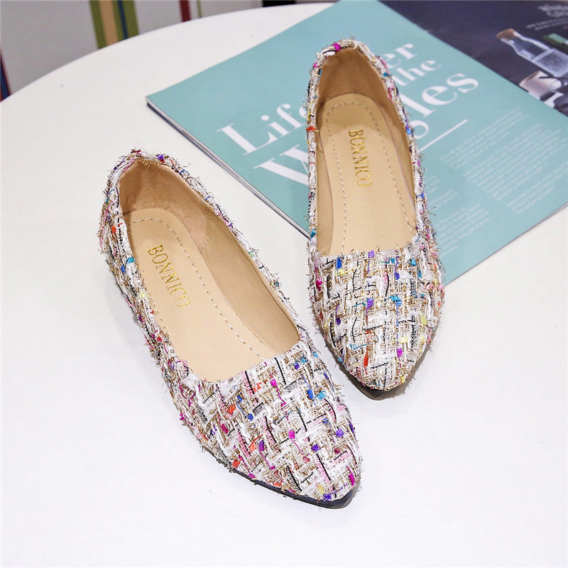 Damen elegante Slip-On Ballerinas mit modischem Webdesign Stalluxe