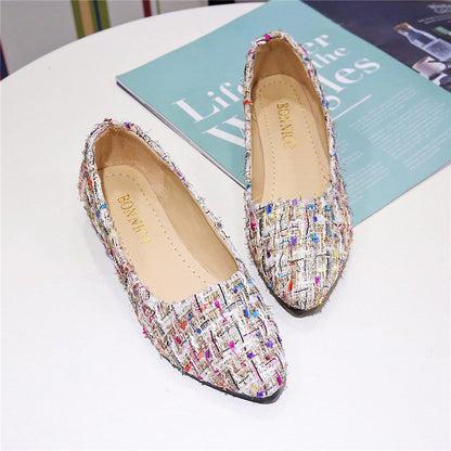 Damen elegante Slip-On Ballerinas mit modischem Webdesign Stalluxe