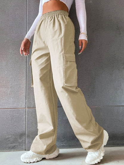 Damen Cargo-Hose mit seitlichen Taschen und elastischem Bund Stalluxe