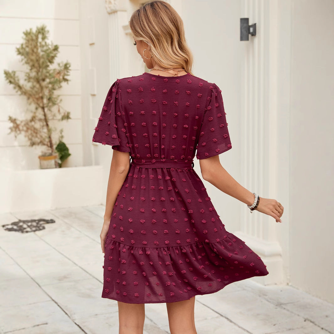 Damen Wickelkleid mit luftigen Ärmeln Stalluxe