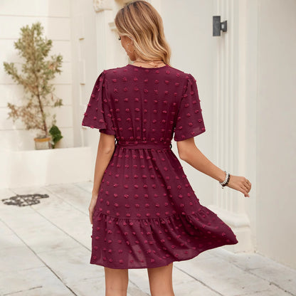 Damen Wickelkleid mit luftigen Ärmeln Stalluxe