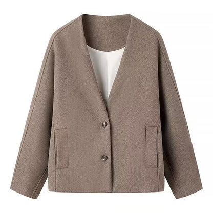 Damen elegante modische Jacke mit strukturiertem Gewebe und langen Ärmeln Stalluxe