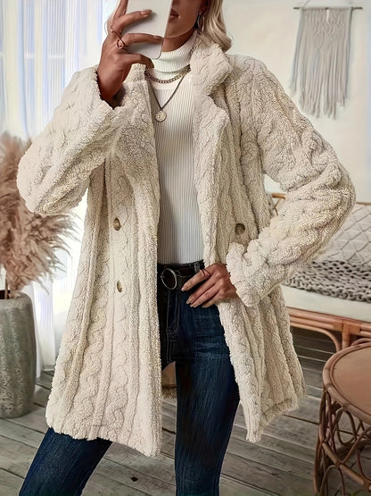 Damen Kuschelige Teddyjacke mit strukturiertem Design Stalluxe