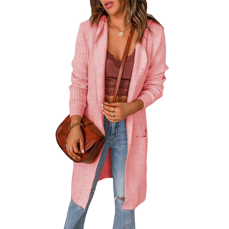 Damen Strickjacke mit tiefem V-Ausschnitt und praktischen Taschen Stalluxe